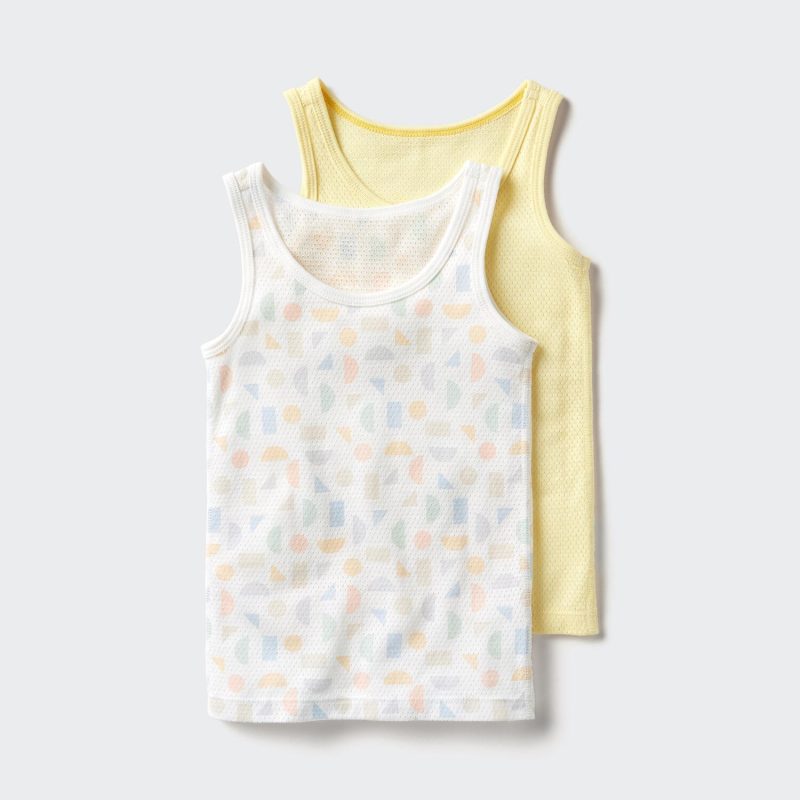 Хлопковый майка-сетка с принтом, 2 шт.