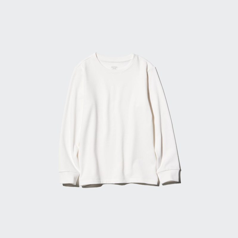 Детская футболка с длинными рукавами HEATTECH Extra Warm Cotton с круглым вырезом