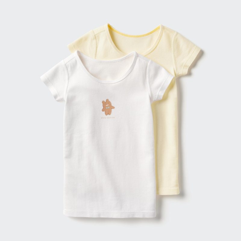 Хлопковая футболка в рубчик (2 упаковки, с принтом)