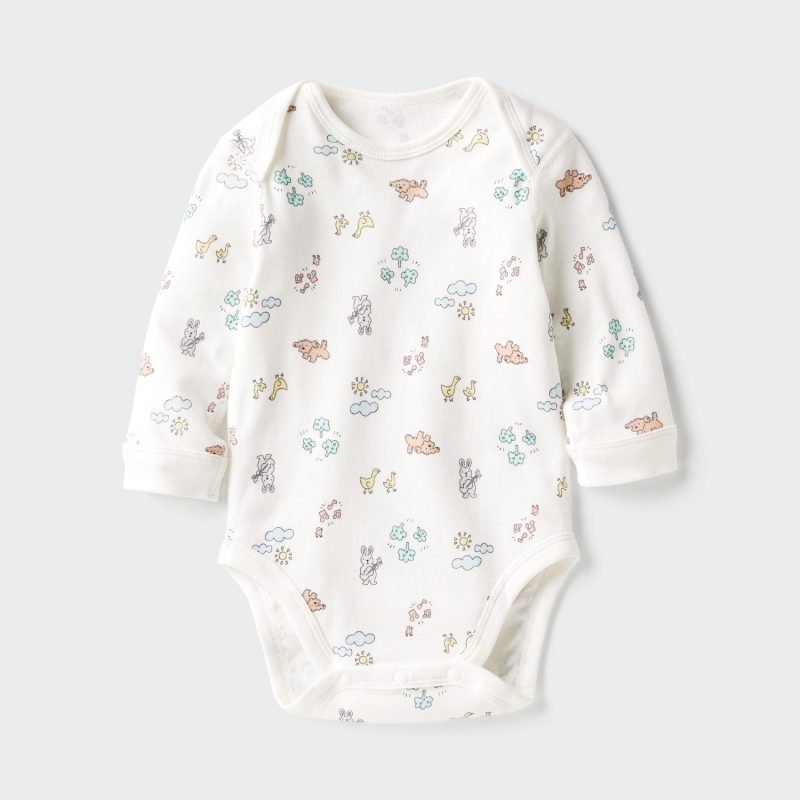 Боди (с длинным рукавом, с принтом)