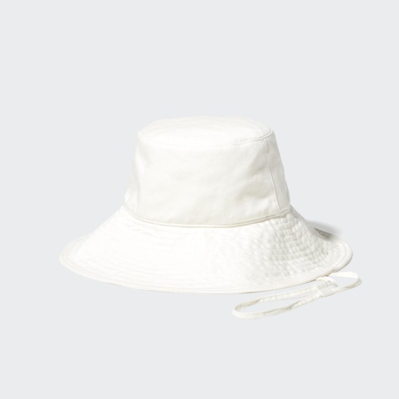Шляпа с широкими полями из хлопка и льна с защитой от УФ