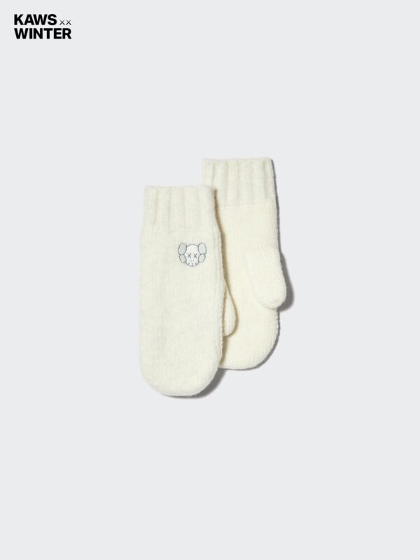 Детские вязаные перчатки-митенки KAWS с теплоизоляцией Heattech