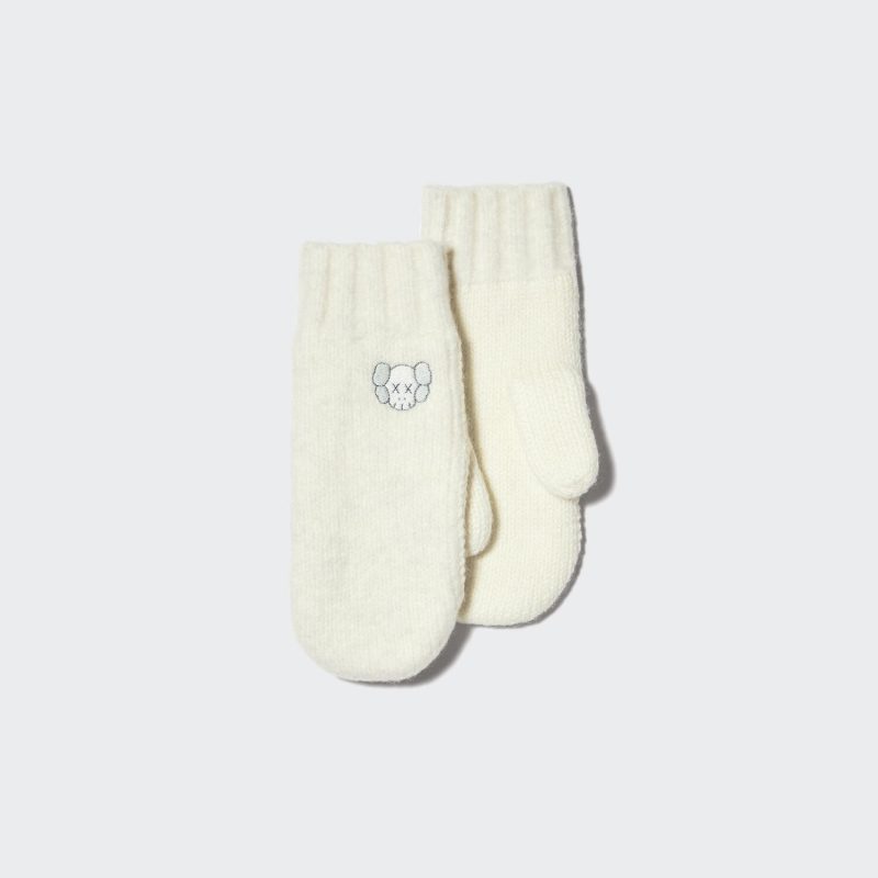 Детские вязаные перчатки-митенки KAWS с теплоизоляцией Heattech