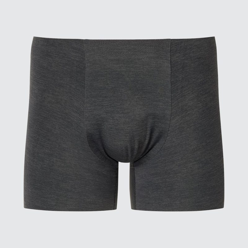 Бесшовные боксерские трусы AIRism (вереск, с принтом)