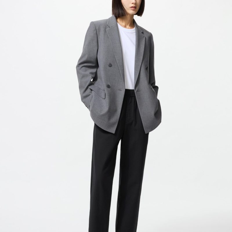 Хлопковые укороченные брюки свободного кроя (длина штанин 61~63 см)