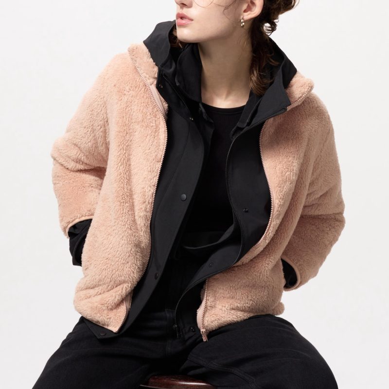 Пушистая флисовая куртка на полной молнии (длинный рукав)