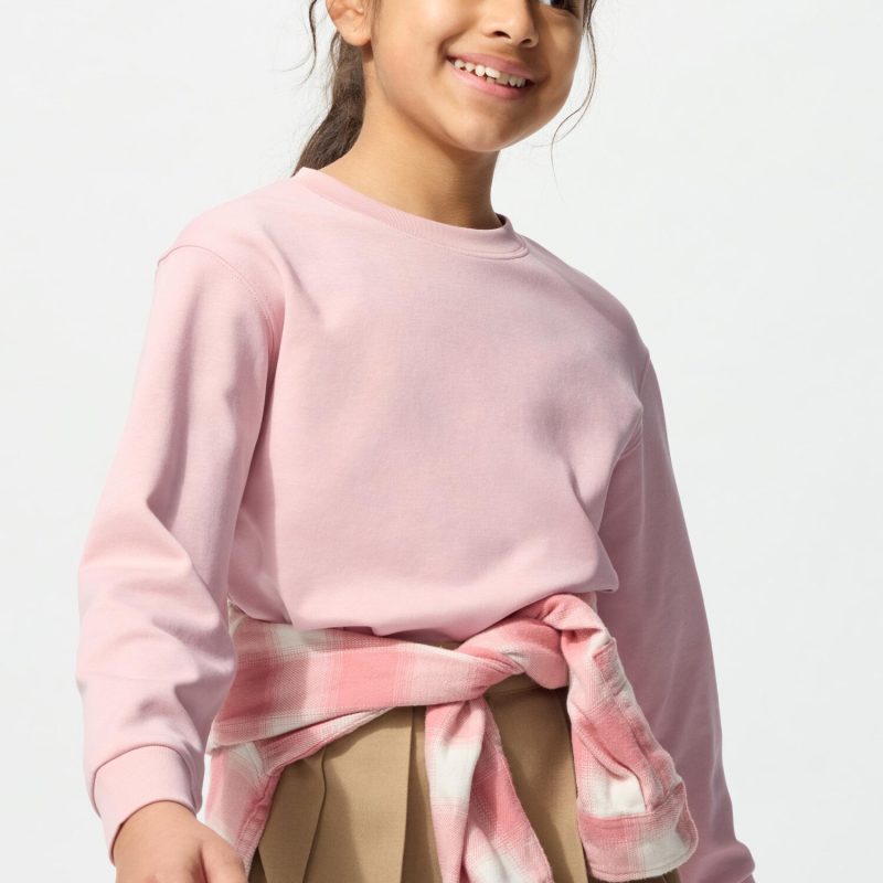 Детская футболка с круглым вырезом из хлопка AIRism (с длинным рукавом)