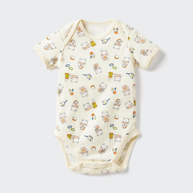 Боди с короткими рукавами, рисунок мишки Когума, 60 см