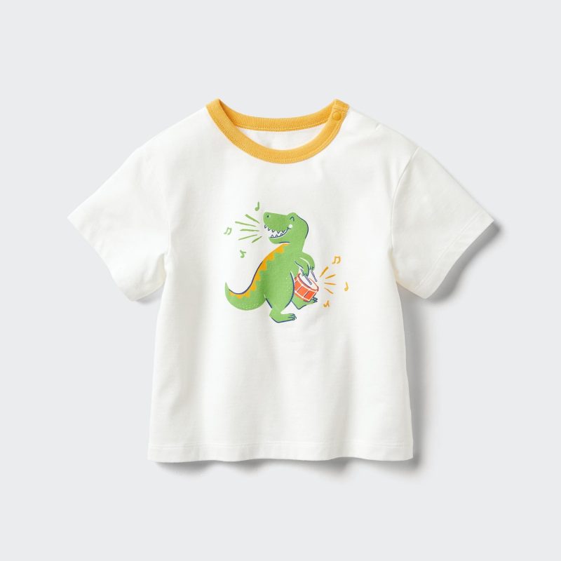 Футболка с круглым вырезом BT AIRism из хлопка (динозавры)