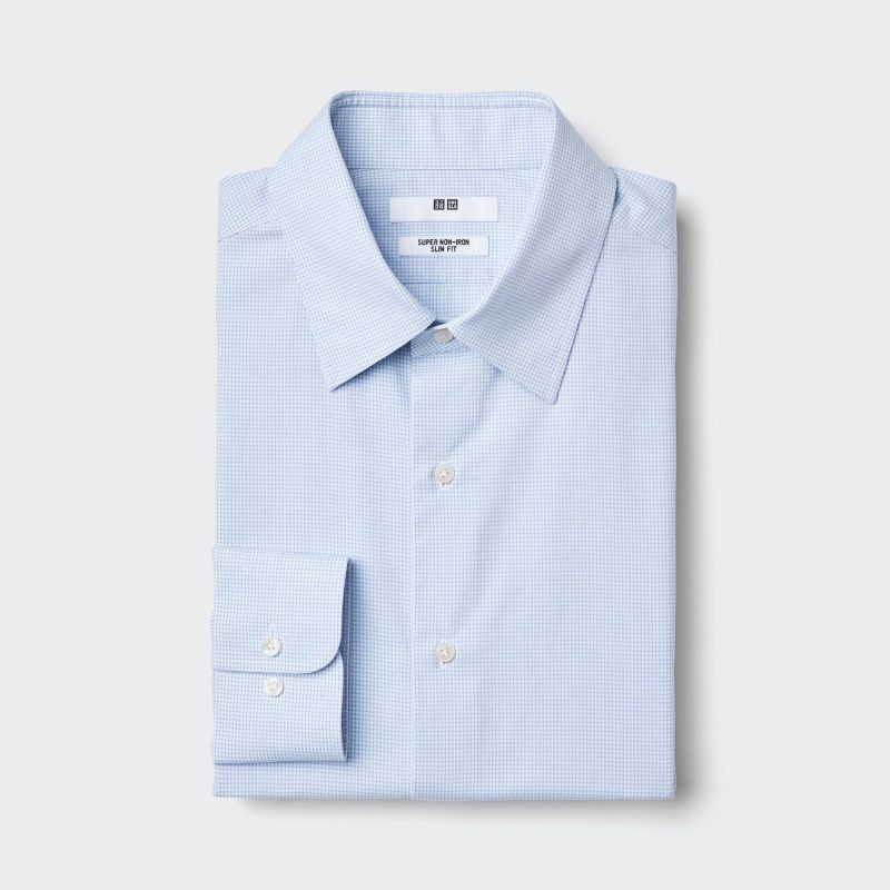 Рубашка Super Non-Iron Slim Fit (обычный воротник в клетку)