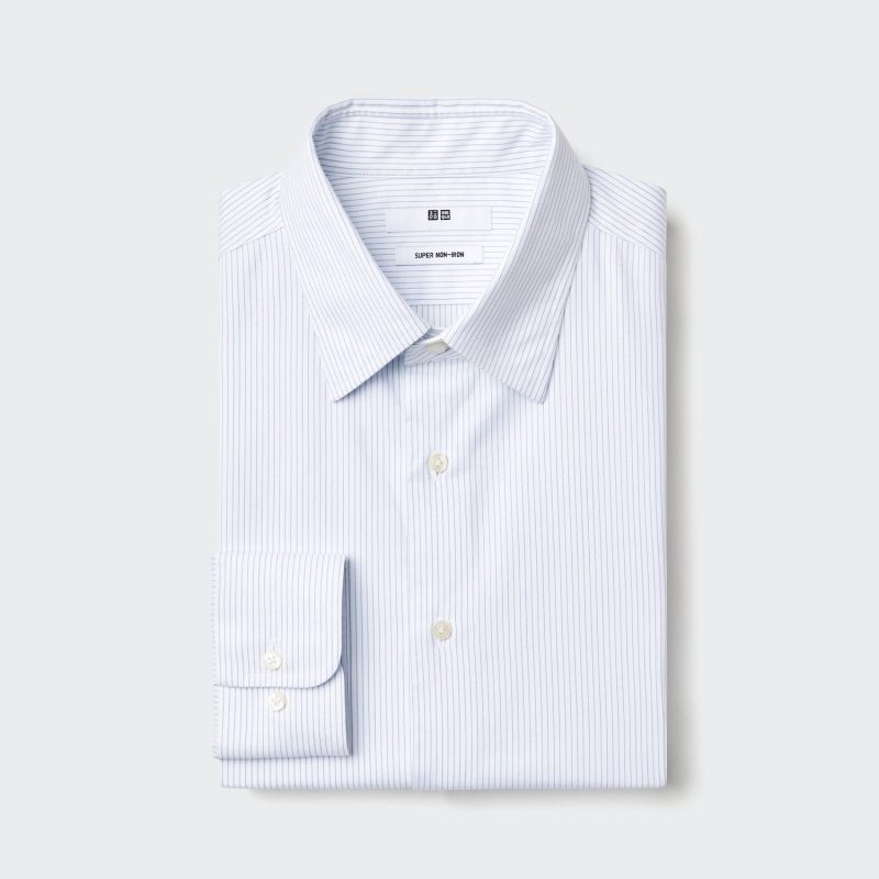 Рубашка обычного покроя из сверхпрочного материала (обычный воротник, в полоску)