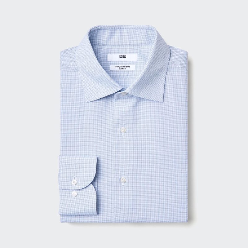 Рубашка приталенного покроя Super Non-Iron (отложной воротник, клетка)