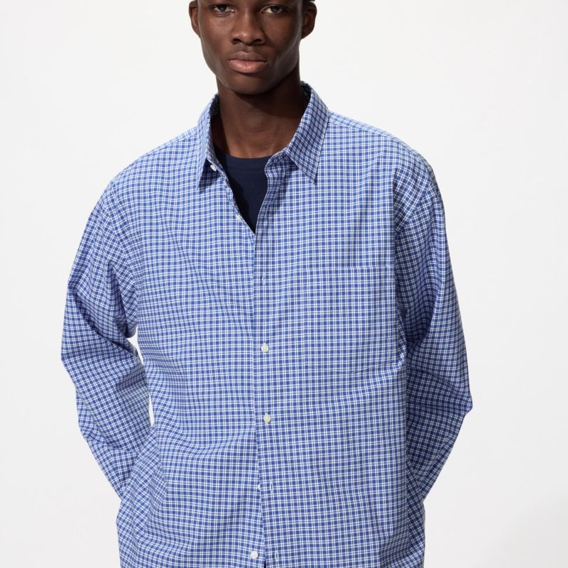 Рубашка из грубой ткани (с длинными рукавами, с обычным воротником), клетка A