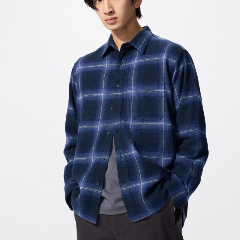 Фланелевая рубашка в клетку D (длинный рукав)