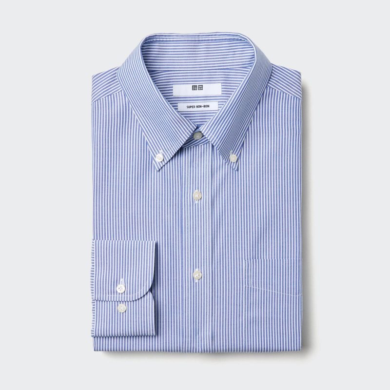 Рубашка Super Non-Iron (с длинными рукавами, с отложным воротником) в полоску A