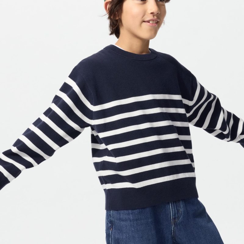 Детский свитер с рипс-эффектом, поддающийся стирке (в полоску)