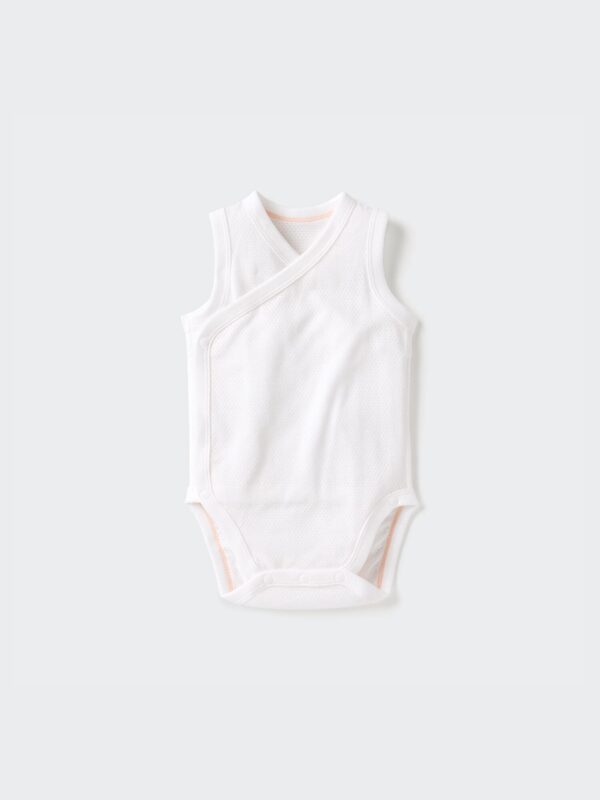 Базовое хлопковое бесшовное боди без рукавов (однослойное, однотонное), 60 см