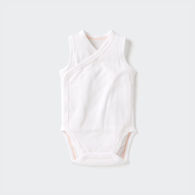 Базовое хлопковое бесшовное боди без рукавов (однослойное, однотонное), 60 см