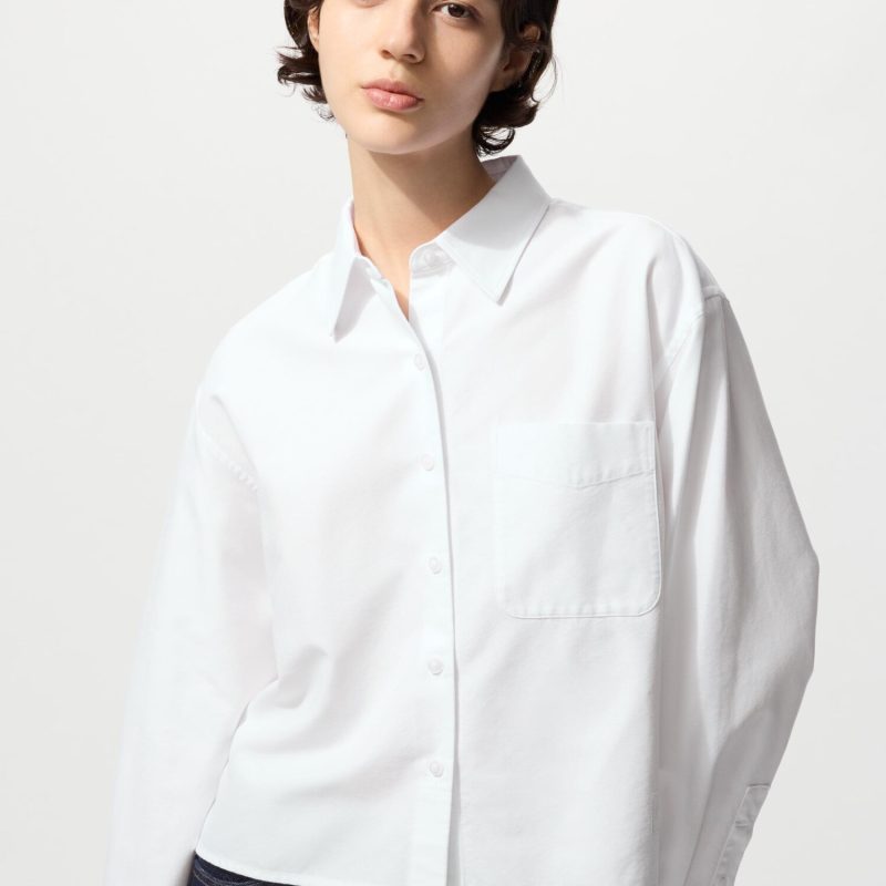 Оверсайз оксфордская рубашка (длинный рукав)