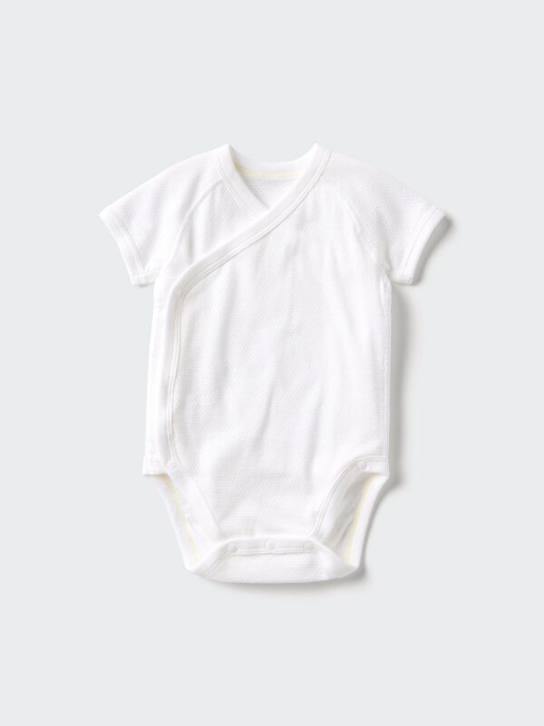 Футболка-боди из хлопковой сетки с короткими рукавами