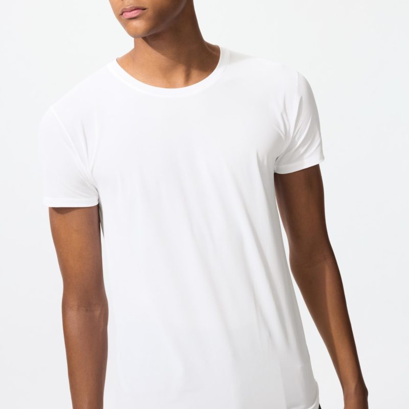 Футболка с круглым вырезом из сетчатого материала AIRism (с коротким рукавом)