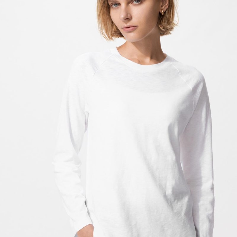 Футболка из слабого хлопка с регланом (длинный рукав)