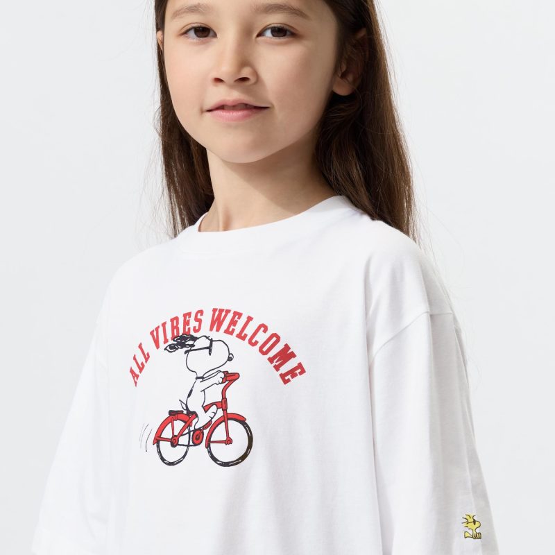 Женская футболка с принтом PEANUTS, оверсайз, короткий рукав