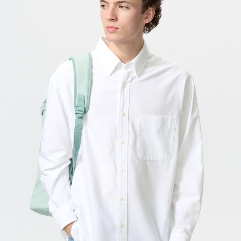 Рубашка оверсайз из оксфордской ткани (с длинным рукавом)