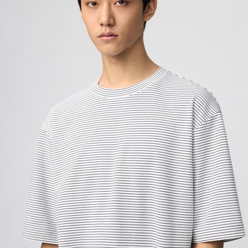 Свободный полосатый топ из хлопка с технологией AIRism