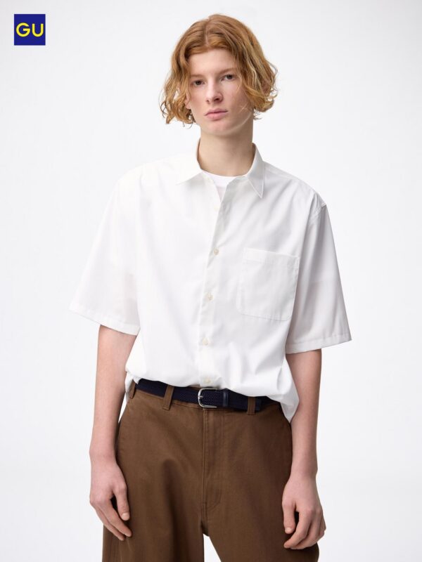Рубашка из широкой ткани с легким уходом GU (с коротким рукавом)