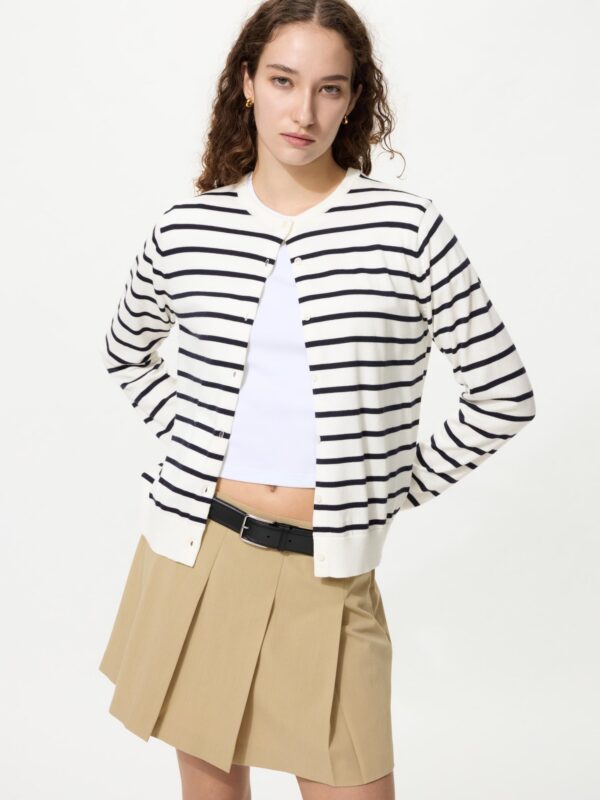 Круглый вязаный кардиган с УФ-защитой (в полоску)