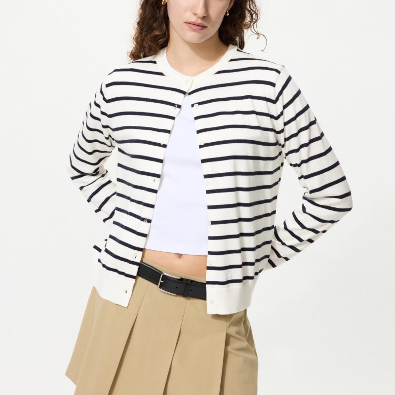 Круглый вязаный кардиган с УФ-защитой (в полоску)