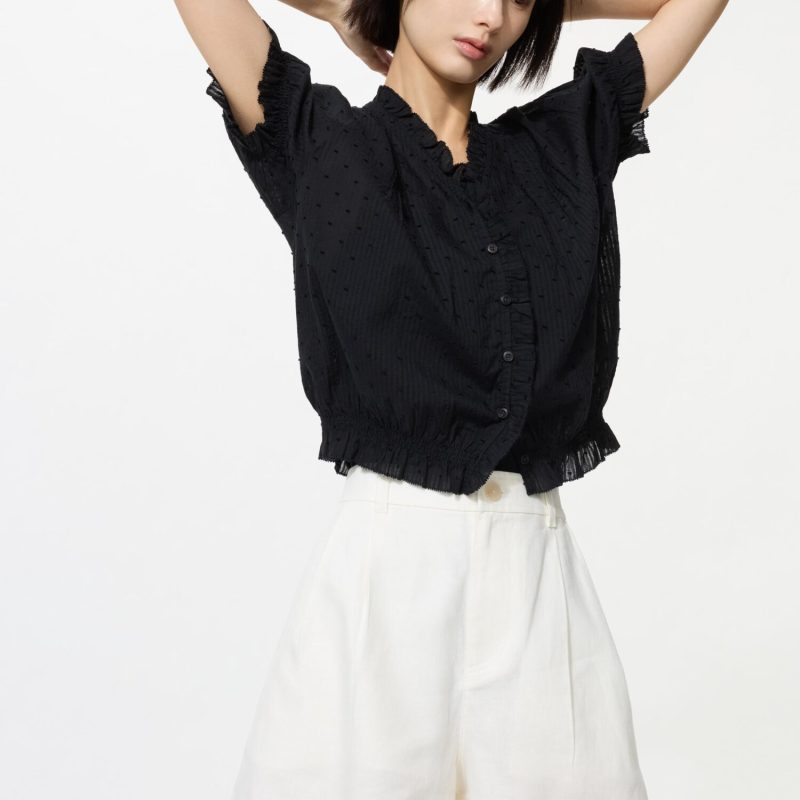 Шорты из льна и хлопка