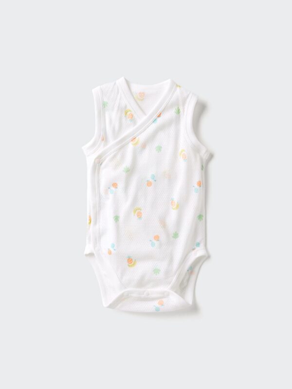 Футболка-боди из хлопкового трикотажа без рукавов с принтом