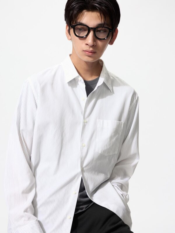 Рубашка из грубой ткани (с длинными рукавами, с обычным воротником), полоска A