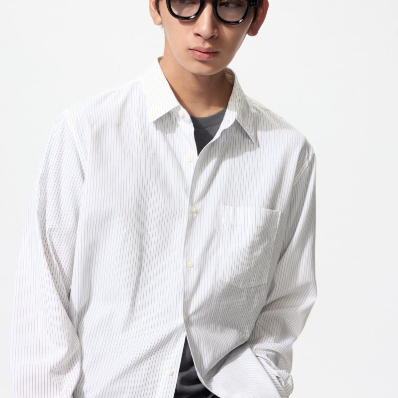 Рубашка из грубой ткани (с длинными рукавами, с обычным воротником), полоска A