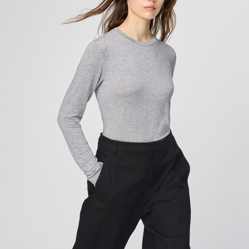 Теплая футболка Heattech из кашемировой смеси с круглым вырезом (длинный рукав) Extra Warm