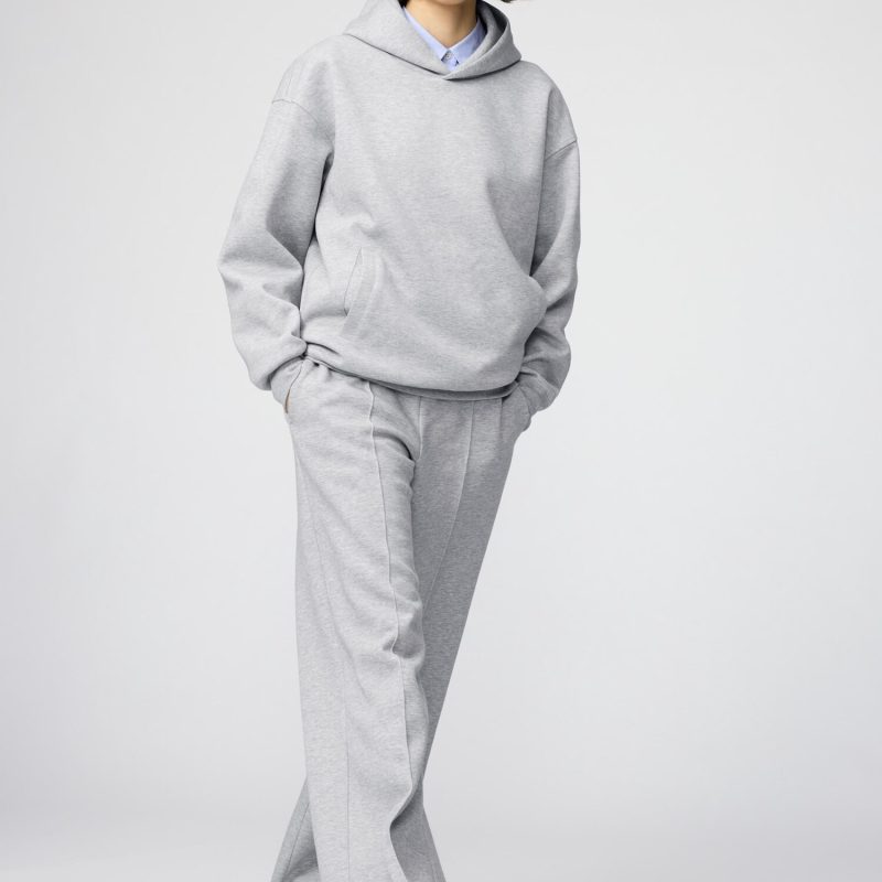 Свитшотные прямые брюки (длина ноги 74–77 см, удлинённые)