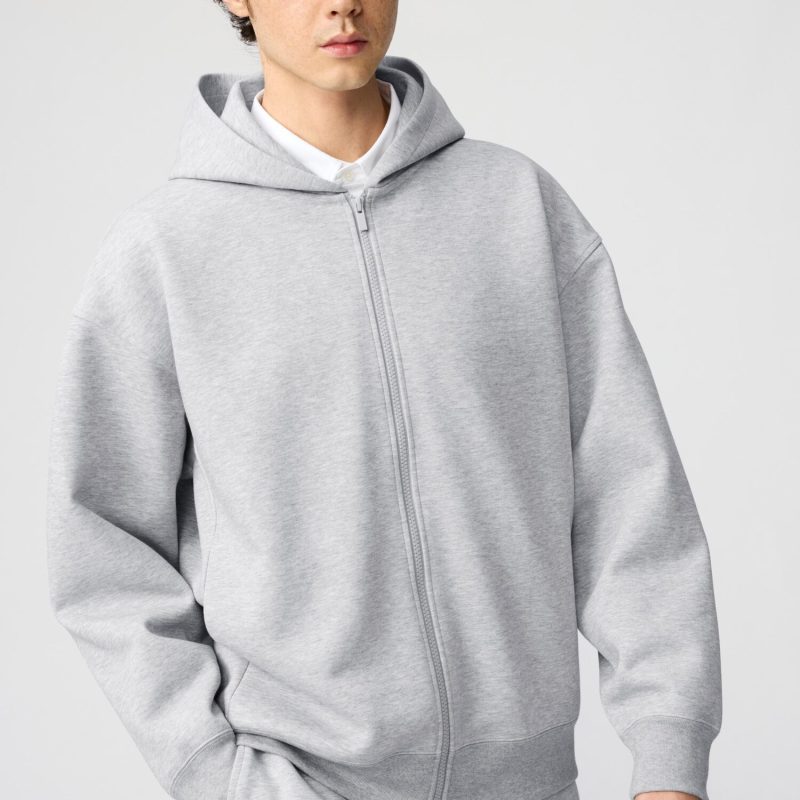 Свитшот оверсайз с капюшоном и полной застежкой-молнией