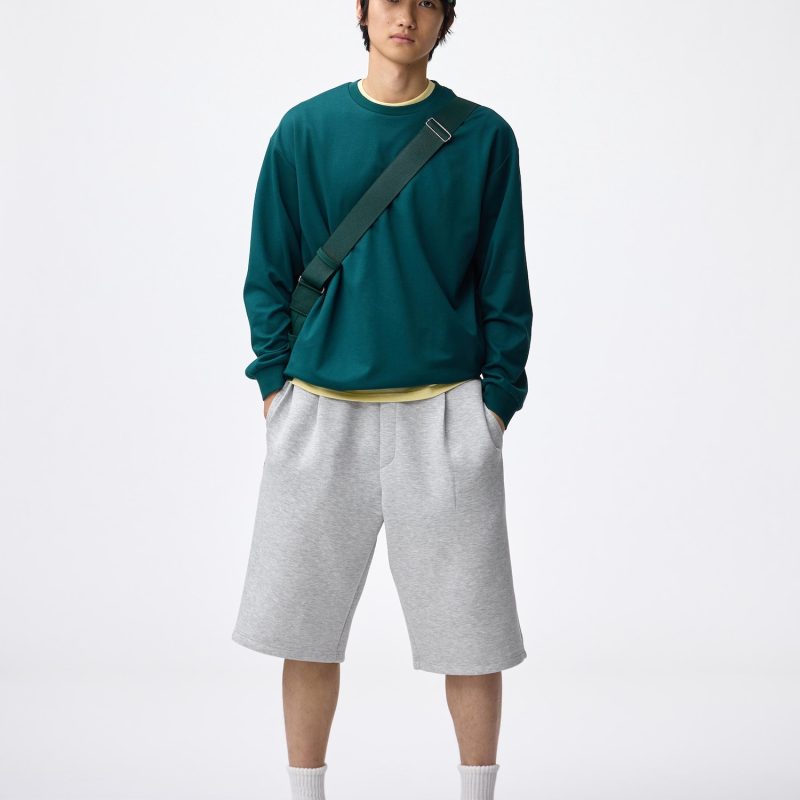 Свободные укороченные свитшотные шорты GU с пышными рукавами