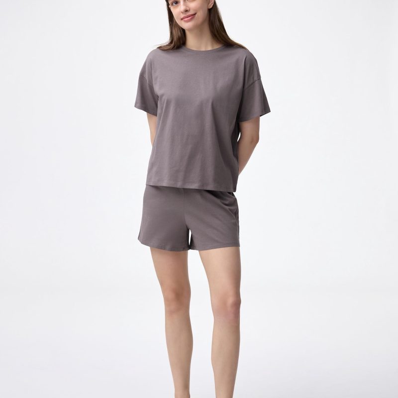 Хлопковый цветной лаунж-сет GU (с коротким рукавом)