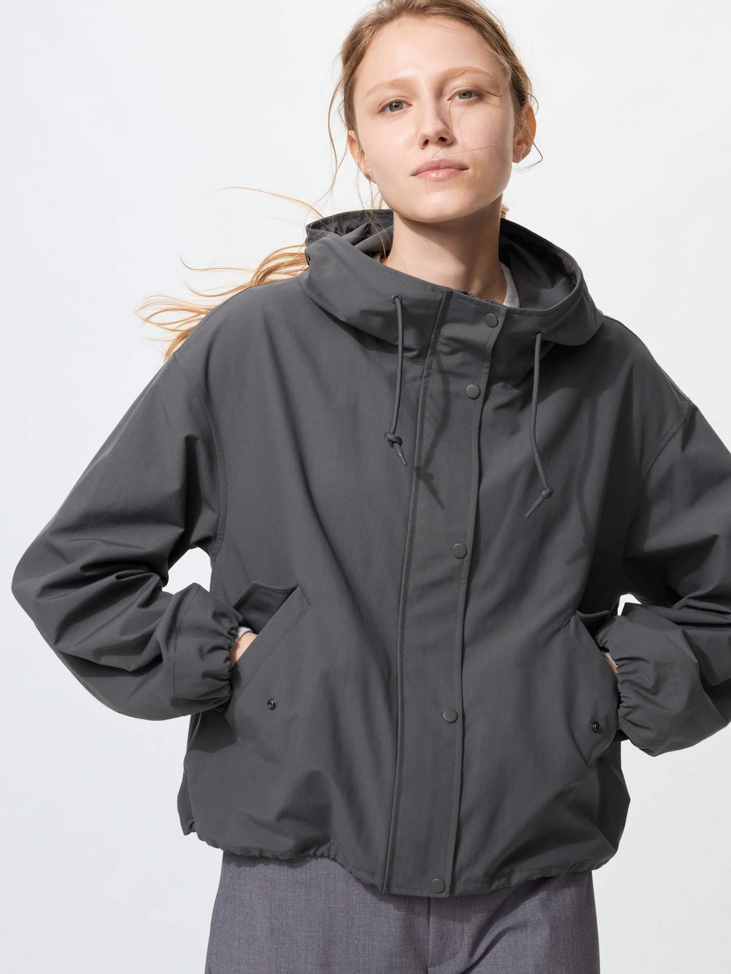 Короткая парка из хлопковой смеси