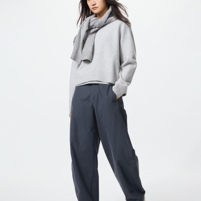 Трикотажные брюки баррель (длина ноги 77 см, удлинённые)