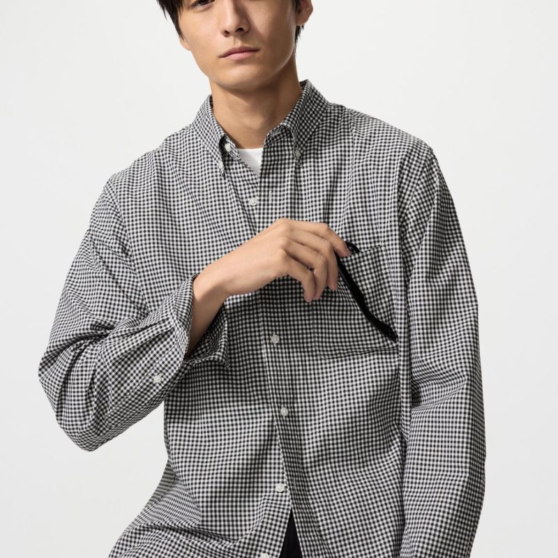 Рубашка из грубой ткани (с длинными рукавами, с отложным воротником), клетка A