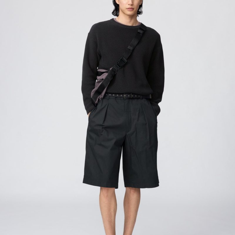 Широкие укороченные брюки с высокой посадкой