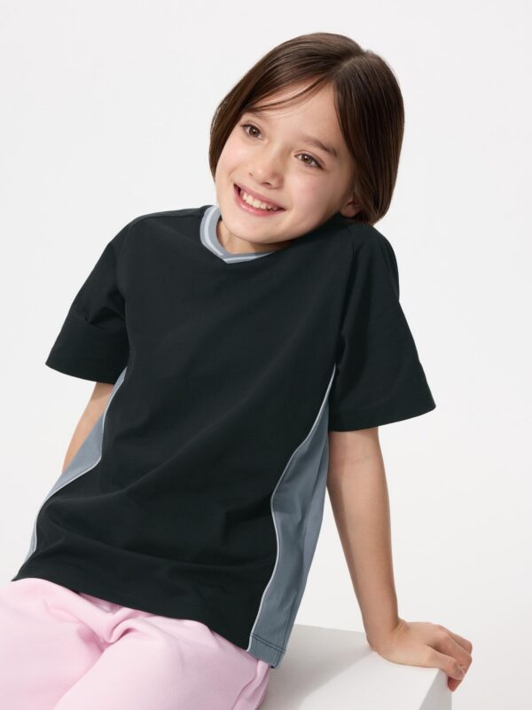 Детская футболка с V-образным вырезом DRY-EX (биколор)