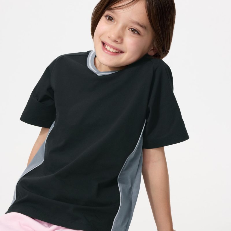 Детская футболка с V-образным вырезом DRY-EX (биколор)