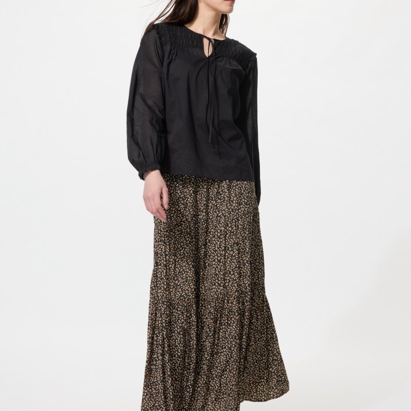 Макси-юбка с разрезами (принт, длина 87–91 см)