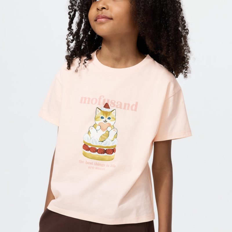 Девочки, футболка UT с графическим принтом, короткий рукав