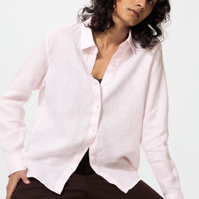 Рубашка из премиум-льна (длинный рукав), полоска A